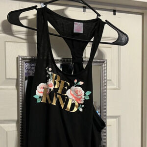 Black floral tank top size L